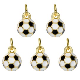 COGCHARGER 5 Pieces Football Charms for Jewelry Making Bulk Cute Brass Enamel Sports Pendants for Bracelet Necklace Earring DIY Supplies