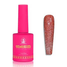 CHILLICATTY Diamond Glitter Gel Nail Polish 1 Pcs 15ml (0.51 fl oz), HEMA HPMA & TPO-Free, Pro Formula Red gel polish Soak Off UV Nail lamp Salon-Quality Wear Ideal for DIY at home & Nail Salon
