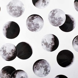 Mini Size Scrapbooks Stickers Decals, Doraking DIY Decoration Super Cool Moon Stickers for Laptop Scrapbook Suitcase Notebooks Album, Dimension Less 1.73'', Including Repeat (Moon Phase, 45pcs/Box)