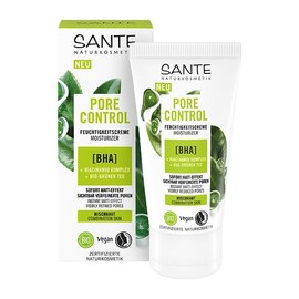 SANTE Naturkosmetik Pore Control Moisturising Cream - 50 ml - Refines & Mattifies the Skin Complex - with BHA, Niacinamide Effect & Organic Green Tea - Vegan & Dermatologically Tested