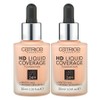Catrice HD Liquid Coverage Foundation 30ml, No. 020 Rose Beige, 2 pcs / 캐트리스 HD 리퀴드 커버리지 파운데이션 30ml, 020호 로즈베이지, 2개