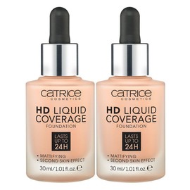 Catrice HD Liquid Coverage Foundation 30ml, No. 020 Rose Beige, 2 pcs / 캐트리스 HD 리퀴드 커버리지 파운데이션 30ml, 020호 로즈베이지, 2개