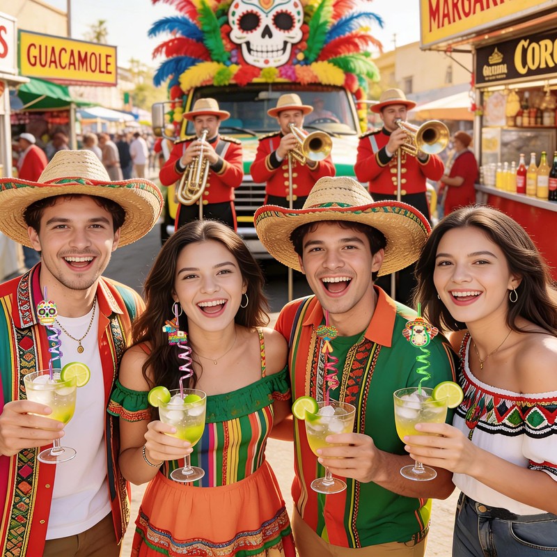 24 Reusable Silly Crazy Straws for Mexican Cinco De Mayo