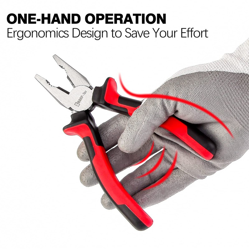 Sharp-tec Combination Pliers 200mm, Multifunction Pliers with Wire Cutting/Crimping/Wire Twisting/Pulling