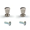cyclingcolors 2 x Furniture Knobs Brushed Nickel Metal 15 mm