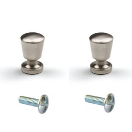 cyclingcolors 2 x Furniture Knobs Brushed Nickel Metal 15 mm Silver Chrome-Plated Modern Cupboard Handles Drawer Knobs