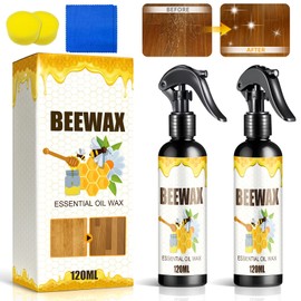 G · PEH 2PCS Beeswax Spray Furniture Polish,Natural Beeswax Spray Cleaner,Wood Cleaner,Wood Floor Polish for Furniture,Floor,Tables,Cabinets(120ml)