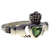 Fantasy Forge Jewelry Claddagh Engagement Ring Green Cubic Zirconia Celtic