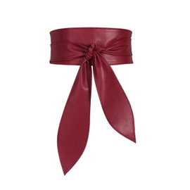 LumiSyne Women Obi Belt Wide Cinch Belt Soft PU Leather Tie Up Wrap Around Waist Belt Knotted Waistband Corset Belt For Dress