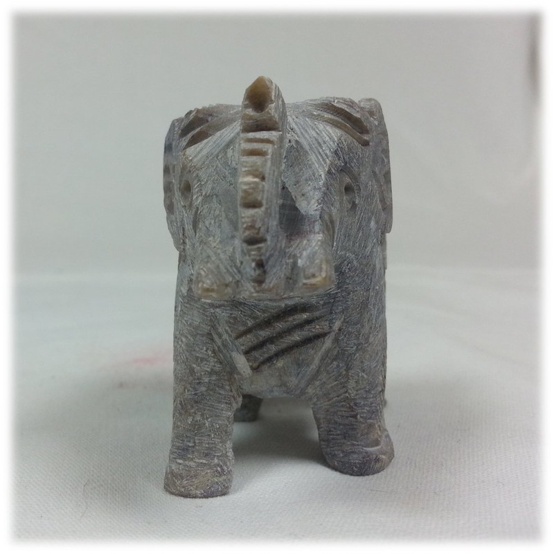 Soapstone Elephant Statuette - 5cm Soapstone Elephant Figurine - Small
