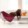 PiccoCasa Pet Dog Fluffy Fleece Bed Blanket, Burgundy 60cm x