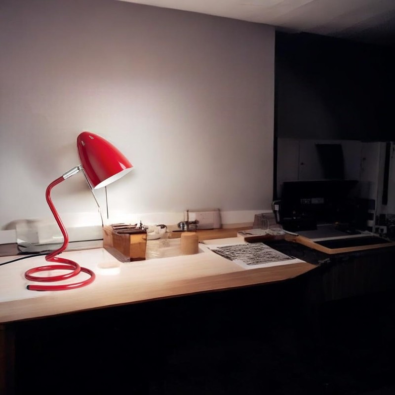 Table Desk Light Lamp SWING Red Height 38cm Socket E27