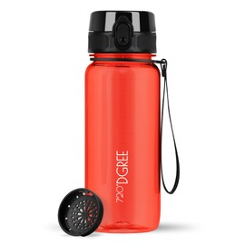 720°Dgree uberBottle Water Bottle, crystalClear with Sieve, BPA-Free, Leak-Proof, for Children, School, University, Sports, Gym, Fitness, Sports Bottle Made of Tritan, Lightweight, Shockproof – 650 ml