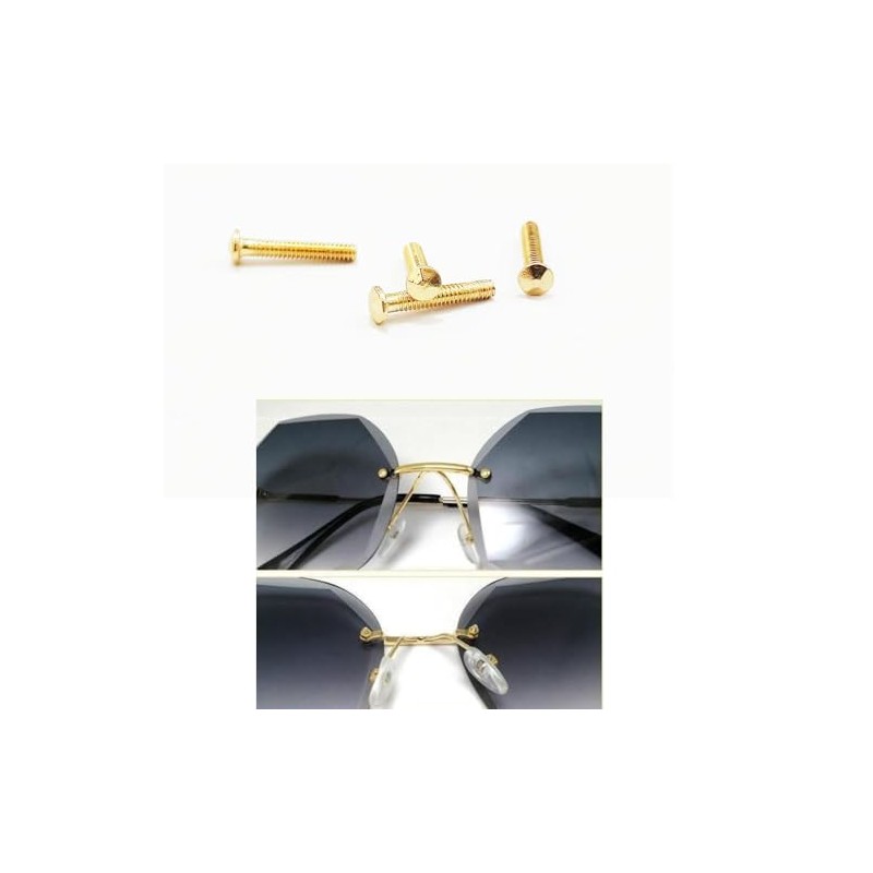 Rimless Glasses Diamond Head Gold Screw Washer Nut Cap and
