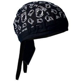 Black and White Biker POW-MIA Head WRAP/Skull Cap