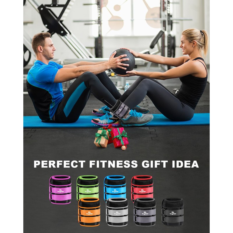 Adjustable Ankle Weights 1-20 LBS Pair with Removable Weight for