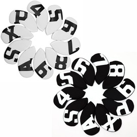 Waterproof Neoprene Golf Club Iron Cover Golf Iron Head Covers Golf Club Iron Headovers Wedges Covers 10pcs/set (black)