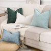 MADIZZ Chenille Velvet Throw Pillow Covers with Flange Set of