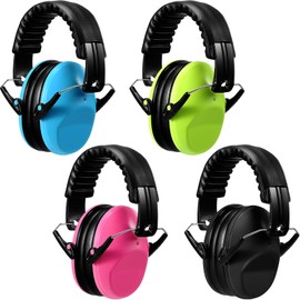 4 Pcs Kids Ear Protection Earmuffs Hearing Adjustable for Noise Reduction for Toddlers 27NRR Noise Cancelling Earmuffs (Blue,Green,Pink,Black)