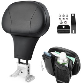 kekykm Motorcycle Adjustable Plug-in Rider Driver Backrest For Harley Touring CVO Tri Glide Street Glide Road King Road Glide Ultra Limited Electra Glide 2009-Up Black