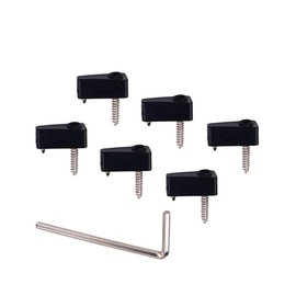 Alnicov Electric Bass Guitar Headless String Nut Set，with 1 Wrench 6 Screw Guitar Parts Black