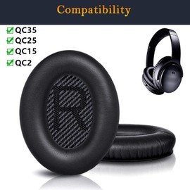 INF Ersatz Ohrpolster für Bose QuietComfort 35, Ohrpolster kompatibel mit Bose QC35 ii QC2 QC15 QC25 Kopfhörer