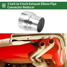 Motoforti 3" OD to 4" OD Mandrel Exhaust Pipe Adapter Concentric Reducer Car Exhaust Pipe Tubing Piping Adapter 4inch/100mm Length T304 Stainless Steel Silver Tone 2 Pcs