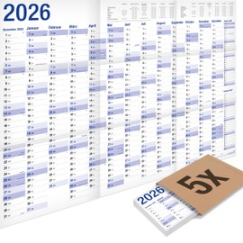 Yohmoe® XXL Wall Calendar 2026 Large (98 x 68 cm) Folded in Poster Size, Landscape Format, Folded - Calendar 2026 Wall Calendar
