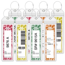 8 Pack DCL Cruise Luggage Tag Holders, Waterproof Durable Plastic with Steel Loops, Fits All DCL Ships Dream, Fantasy, Magic, Wonder, Wish, Treasure, Adventure, DCL Cruise Ship Essentials Must Haves