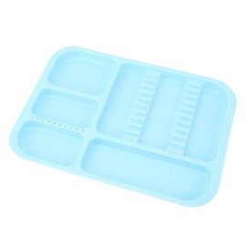 Oral Instrument Tray Divided Separate Instrument Holder Plastic Oral Compartment Tray Blue