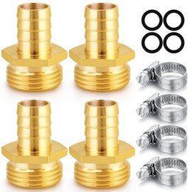 SIGURANTA 5/8" male hose fittings | Brass GHT Male Threaded Connector | Outdoor Water Hose Fitting for Sprinkler Gun Connection | Garden Hose End Adapter (5/8" MHT Barb Fitting 4PCS)