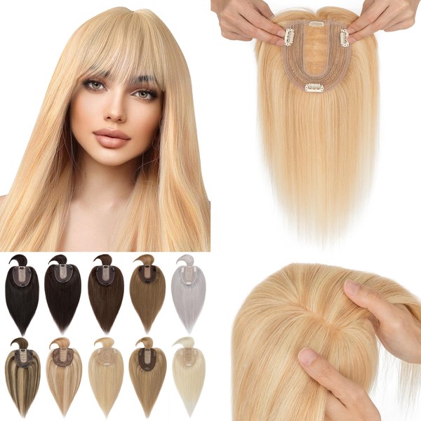 SEGO Hair Toppers for Women With Bangs Real Human Hair,