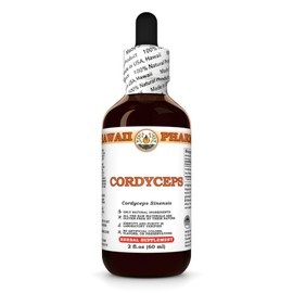 Cordyceps (Cordyceps Sinensis) Dry Whole Mushroom Tincture, Made in Hawaii, All Natural, Vegan, Pure Liquid Extract - 2 fl.oz