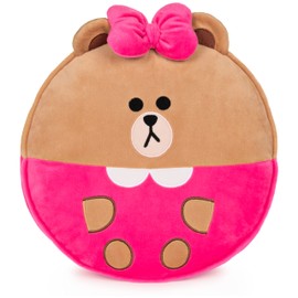 GUND LINE Friends Choco Round Body Pillow Soft Plush, Brown and Pink, 12”