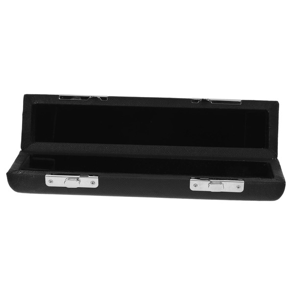 Vaguelly 16 Hole Piccolo Case Black Leather Flute Box Safe