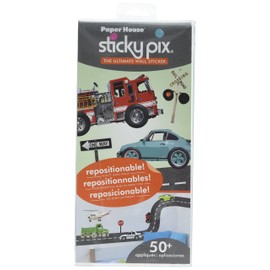 Paper House Productions WA-0007E Sticky Pix Wall Appliques Sticker, Transportation (2-Pack)