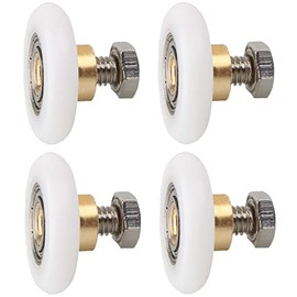 Monsully 4 Pieces Shower Wheels with Screws, Shower Door Wheel Roller Sliding Shower Door Roller Wheel with Screw for Showers Massage Cabins and bathtubs (23mm)