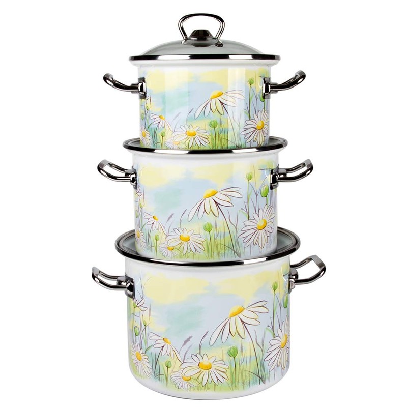 Enamel Stock Pot Daisy Fields Enamel Cooking Pot Enameled Pot