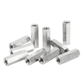 20 Pcs Hex Coupling Nut M5x0.8 L25mm Stainless Steel Hex Threaded Rod Connectors