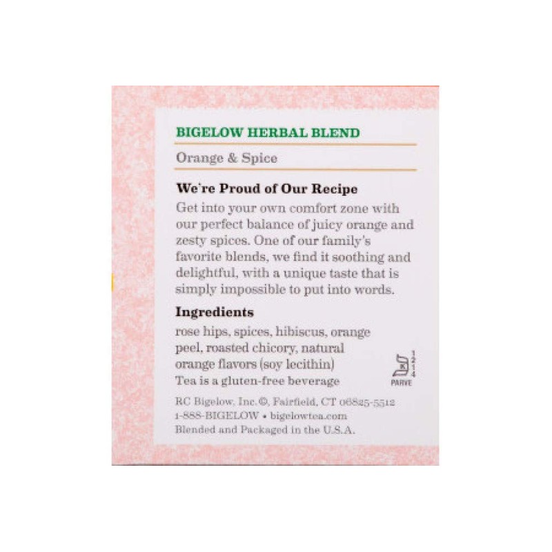 Bigelow Tea Orange and Spice Tea, 20 ct (Pack of