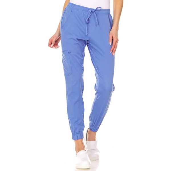 MediChic Womens Scrub Joggers 4-Way Stretch Anti-Wrinkle Moisture-Wicking Elastic Waistband