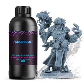 FUNCECOL Water Washable 3D Printer Resin, Easy to Use & Clean, High Precision 3D Printing Resin, 405nm UV-Curing Photopolymer Liquid for MSLA/DLP/LCD 3D Printers, 1000g White