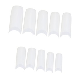 Minkissy 500pieces Artificial Nail Decals Natural French Full Half Cover Fake Nails for Manicure Supplies Easy Application for Home Use