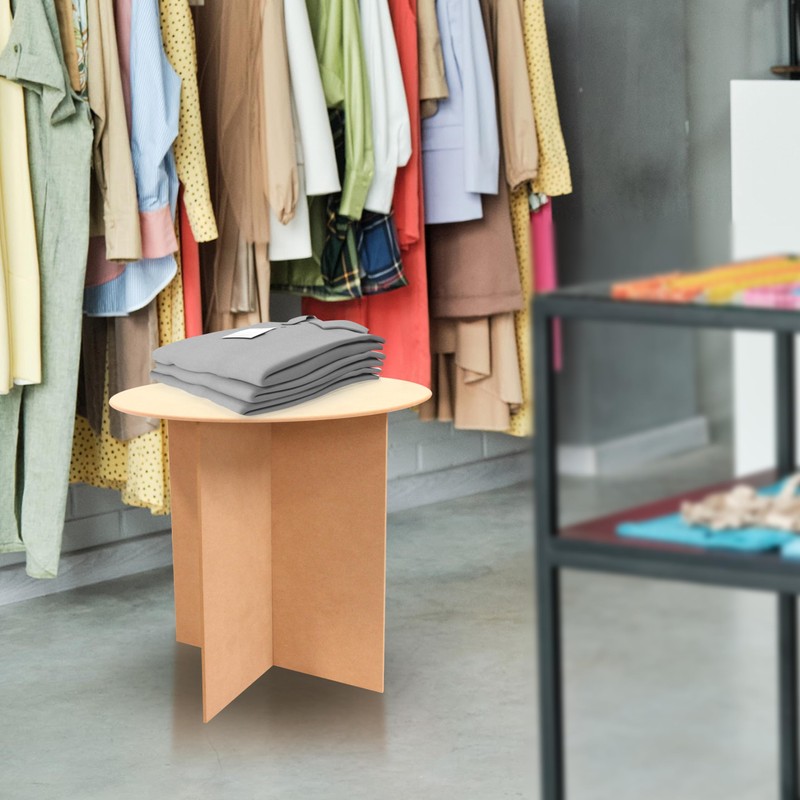 SSWBasics 30 Inch Round Wood Display Table - 250 Pound