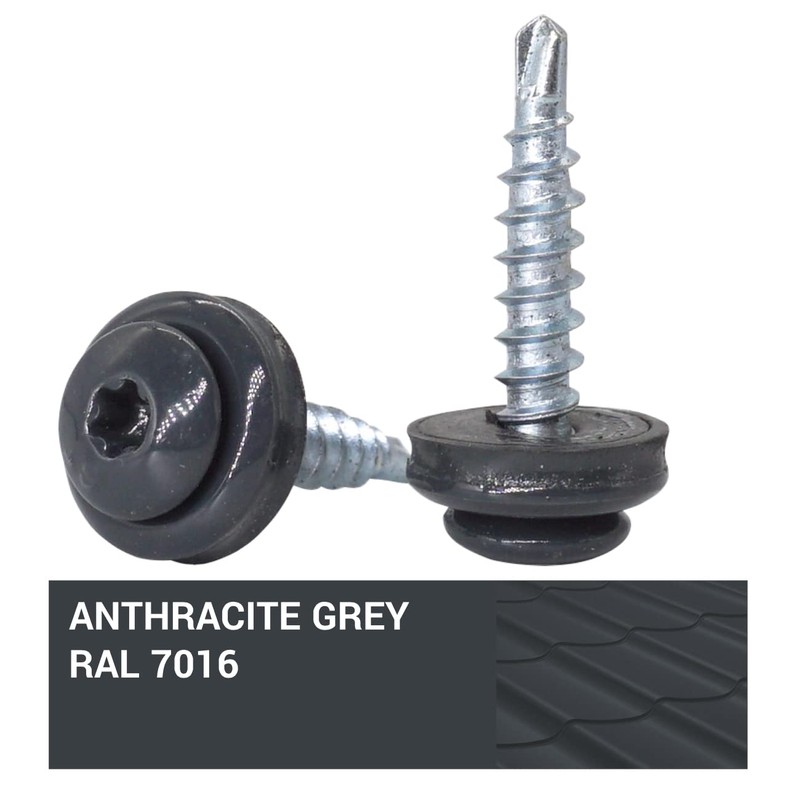 SKIR'CO Pack of 200 Metal Roofing Screws 4.8 x 20