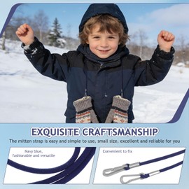 TEHAUX Elastic Mitten Clips, 48 inch Glove Clips for Toddlers Kids Gloves Suspender Children Mitten Holder String Attachment Straps Connectors