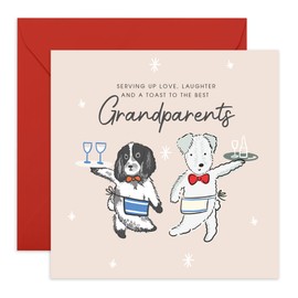 CENTRAL 23 Grandparents Card for Them – Dog Tray – Gifts for Grandad, Grandma, Mimi, Meemaw, Her, Him, Senior Citizens, Granny, Grandmother, Grandfather –Anniversary Ideas - Comes with Stickers
