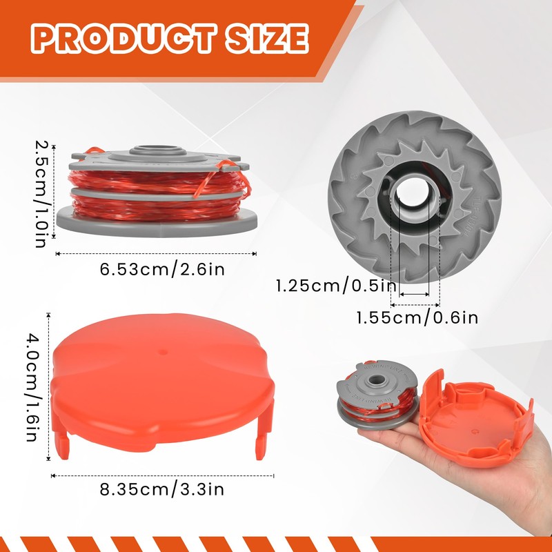 Flaveano Strimmer Wire for Flymo Grass Trimmer, 6 Strimmer Spools