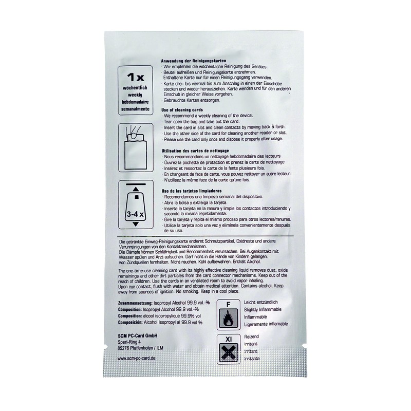 SCM PC-Card GmbH SCR Card Cleaning Kit Pack of 20