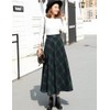 Ylingjun Long Plaid Wool Skirt for Womens Winter Fall High